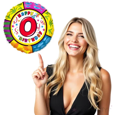 balon foliowy happy birthday 0 urodziny flexmetal 18 rnd
