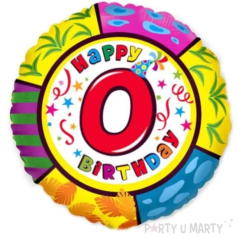 balon foliowy happy birthday 0 urodziny flexmetal 18 rnd