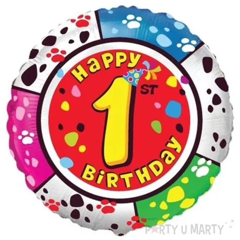 balon foliowy happy birthday 1 urodziny flexmetal 18 rnd