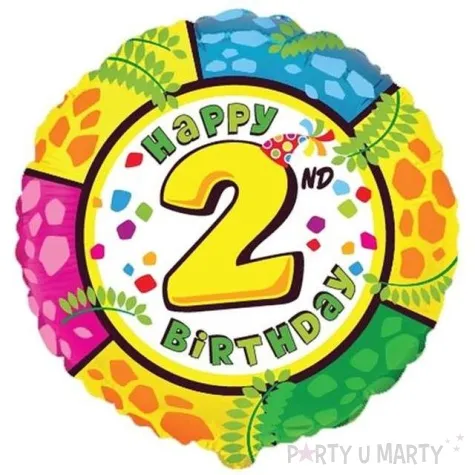 balon foliowy happy birthday 2 urodziny flexmetal 18 rnd
