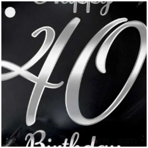 balon foliowy happy birthday 40 b c czarno srebrny godan 18 rnd
