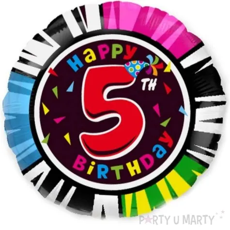balon foliowy happy birthday 5 urodziny flexmetal 18 rnd