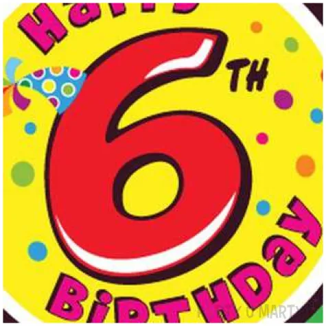 balon foliowy happy birthday 6 urodziny flexmetal 18 rnd