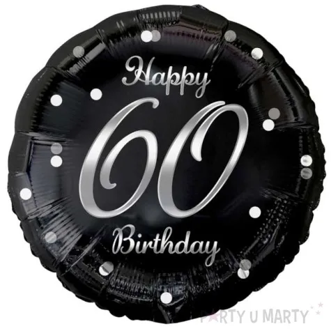 balon foliowy happy birthday 60 b c czarno srebrny godan 18 rnd