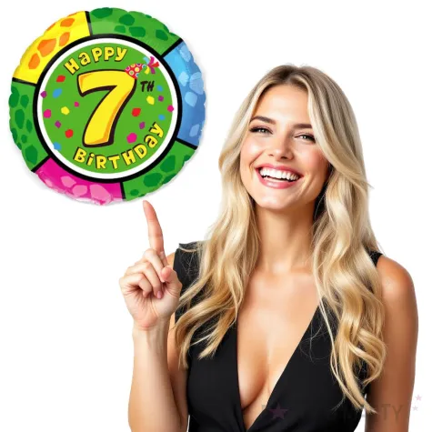 balon foliowy happy birthday 7 urodziny flexmetal 18 rnd