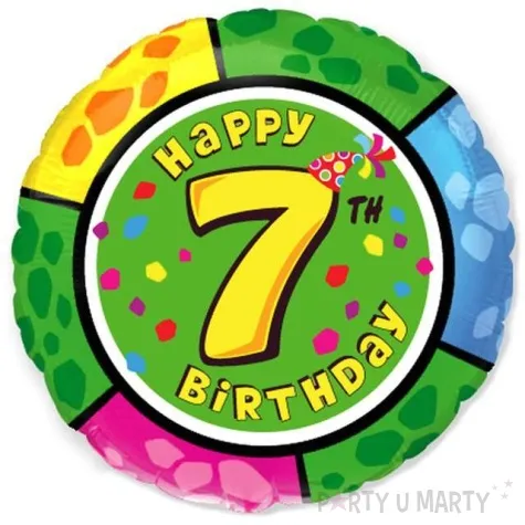 balon foliowy happy birthday 7 urodziny flexmetal 18 rnd