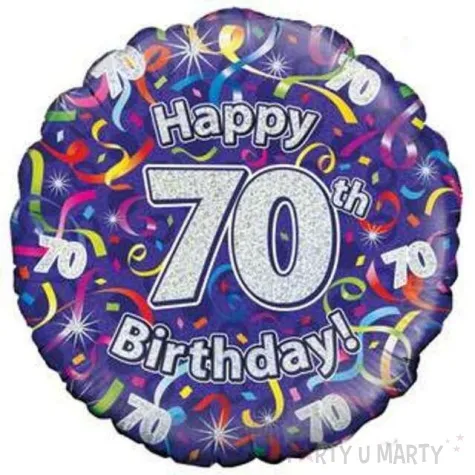balon foliowy happy birthday 70 fioletowy oaktree 18 rnd