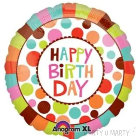 balon foliowy happy birthday amscan 18 rnd