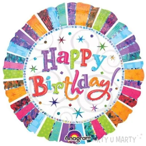 balon foliowy happy birthday amscan 18 rnd