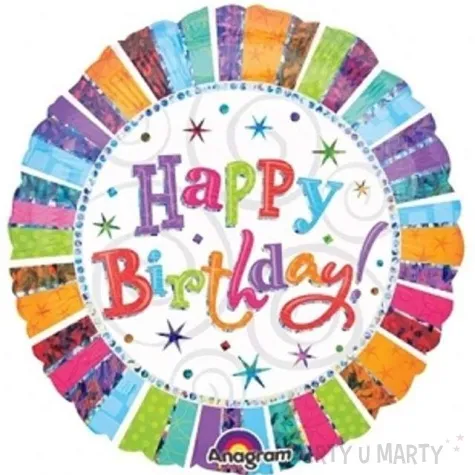 balon foliowy happy birthday amscan 32 rnd