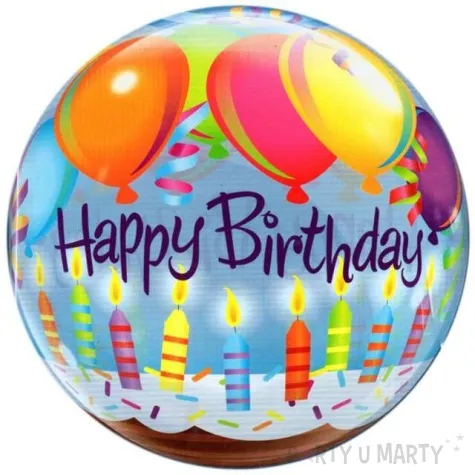 balon foliowy happy birthday baloniki i swieczki qualatex bubbles 22 orb