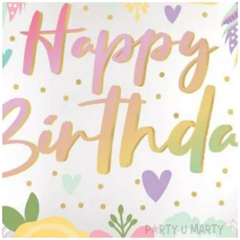 balon foliowy happy birthday boho rosliny dekoracja na urodziny 18 rnd