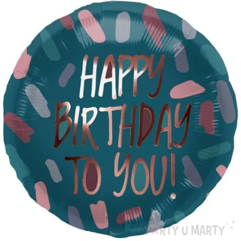 balon foliowy happy birthday chique turkusowy folat 18 rnd