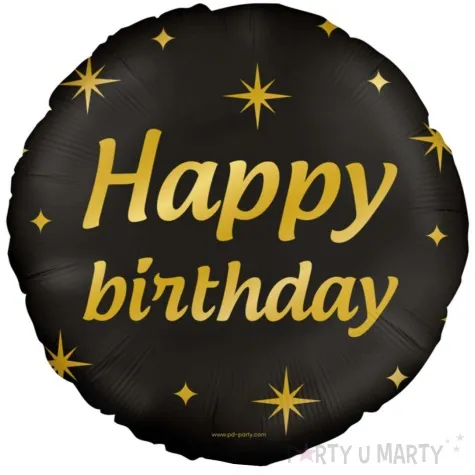 balon foliowy happy birthday classy party zloto czarny pd party 18 rnd