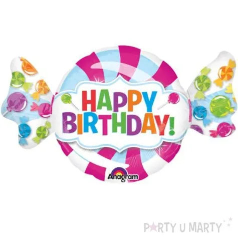 balon foliowy happy birthday cukierek amscan 40 shp