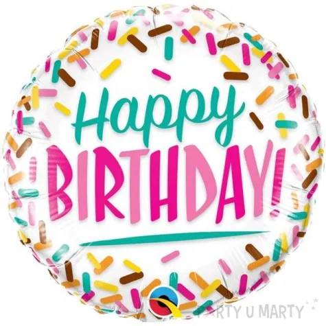 balon foliowy happy birthday cukierkowe urodziny qualatex 18 rnd