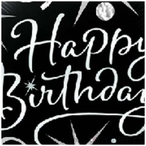 balon foliowy happy birthday czarno bialy qualatex 18 dmz