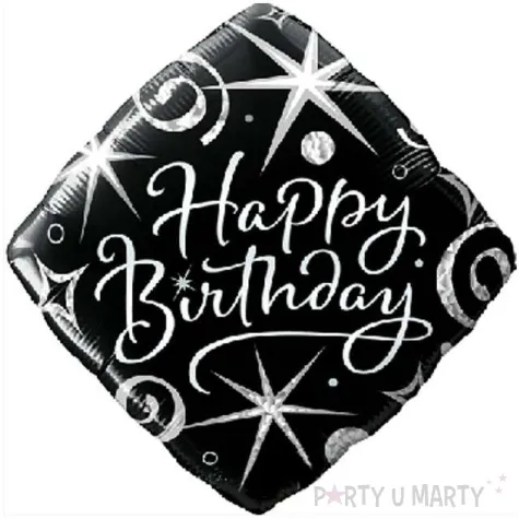 balon foliowy happy birthday czarno bialy qualatex 18 dmz