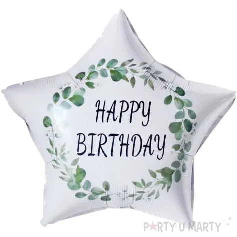 balon foliowy happy birthday eukaliptus jix 18 str