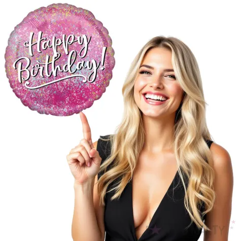 balon foliowy happy birthday fabulous rozowy amscan 18 rnd