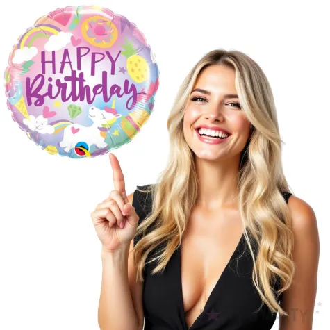 balon foliowy happy birthday fantastyczna zabawa qualatex 18 rnd