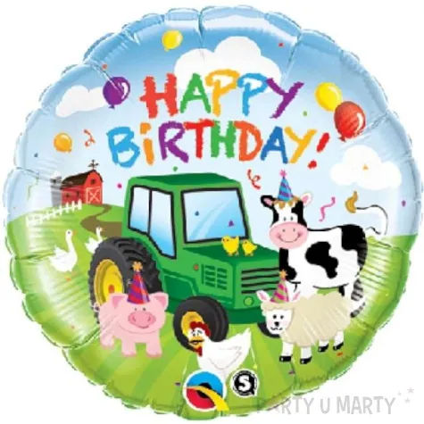 balon foliowy happy birthday farma qualatex 18 rnd