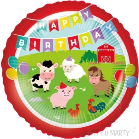balon foliowy happy birthday farma zwierzeta procos 18 rnd
