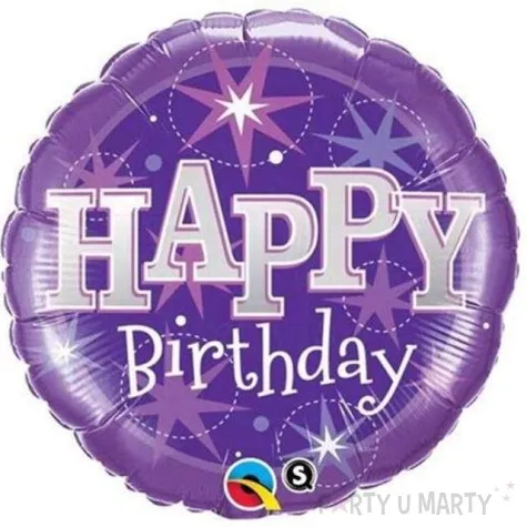 balon foliowy happy birthday fioletowy qualatex 18 rnd