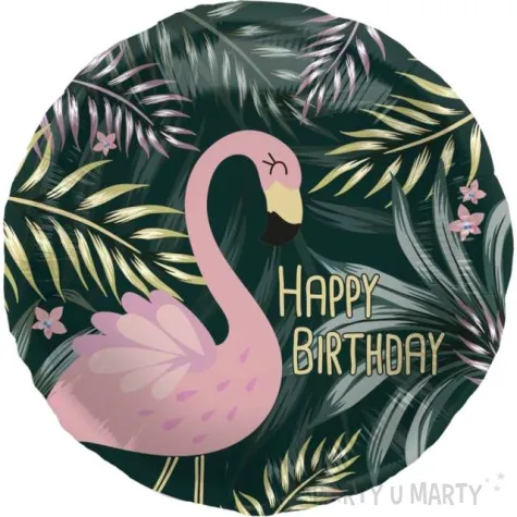 balon foliowy happy birthday flamingo folat 18 rnd