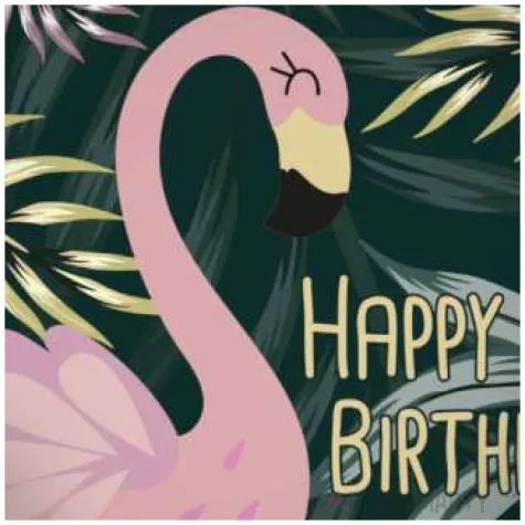 balon foliowy happy birthday flamingo folat 18 rnd