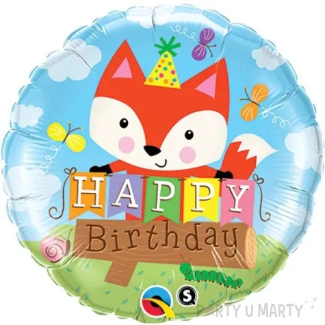 balon foliowy happy birthday fox qualatex 18 rnd