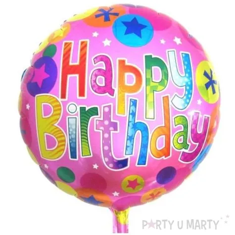 balon foliowy happy birthday gwiazdki godan 18 rnd