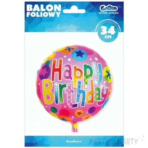 balon foliowy happy birthday gwiazdki godan 18 rnd