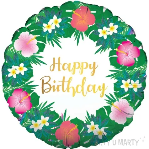 balon foliowy happy birthday hawaii oaktree 18 rnd