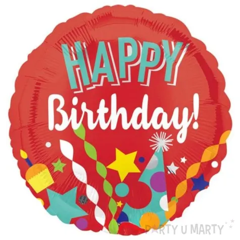 balon foliowy happy birthday impreza amscan 18 rnd