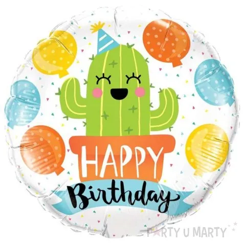 balon foliowy happy birthday kaktus qualatex 18 rnd
