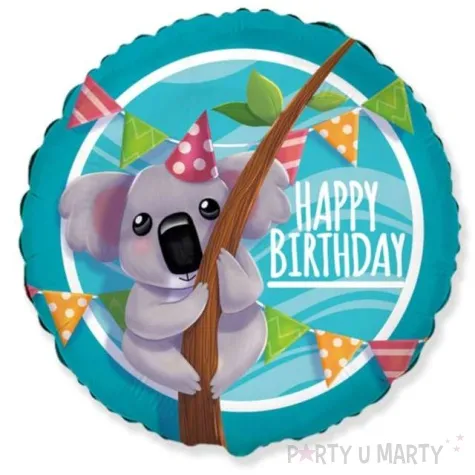 balon foliowy happy birthday koala flexmetal 18 rnd