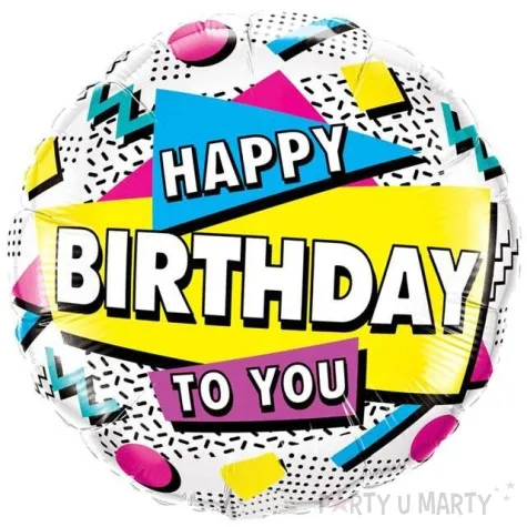 balon foliowy happy birthday kolorowe ksztalty qualatex 18 rnd