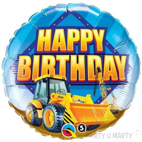 balon foliowy happy birthday koparka qualatex 18 rnd