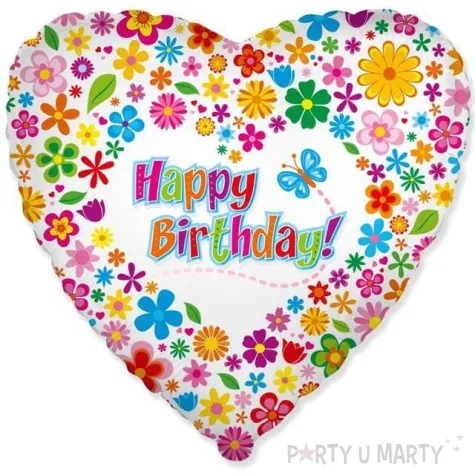 balon foliowy happy birthday kwiatki flexmetal 18 hrt