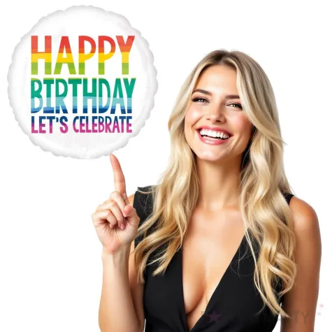 balon foliowy happy birthday lets celebrate amscan 17 rnd