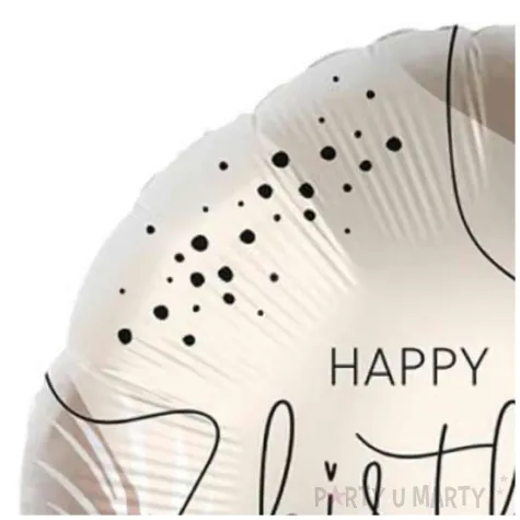 balon foliowy happy birthday liscie kremowy premioloon 18 rnd