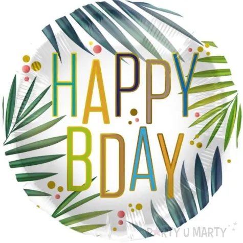 balon foliowy happy birthday liscie palmy folat 18 rnd