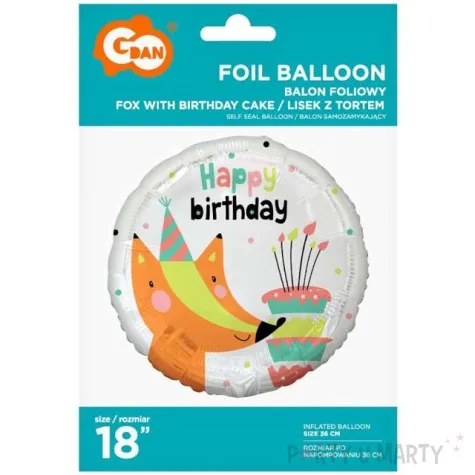 balon foliowy happy birthday lisek godan 18 rnd