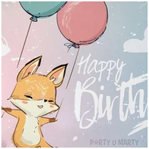 balon foliowy happy birthday lisek godan 18 rnd