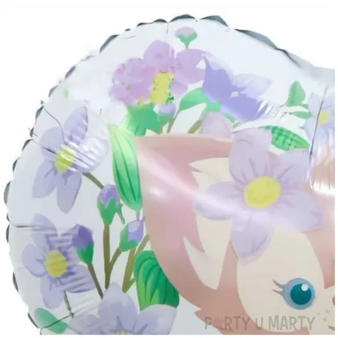 balon foliowy happy birthday lisek w pastelowych rozach jix bialy 18 hrt