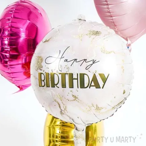 balon foliowy happy birthday marmur rozowo zloty folat 18 rnd