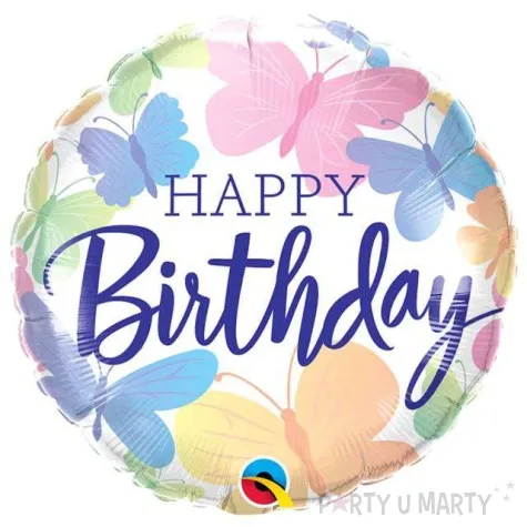 balon foliowy happy birthday motyle qualatex 18 rnd