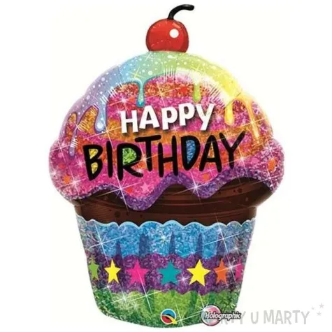 balon foliowy happy birthday muffinka holo qualatex 35 shp