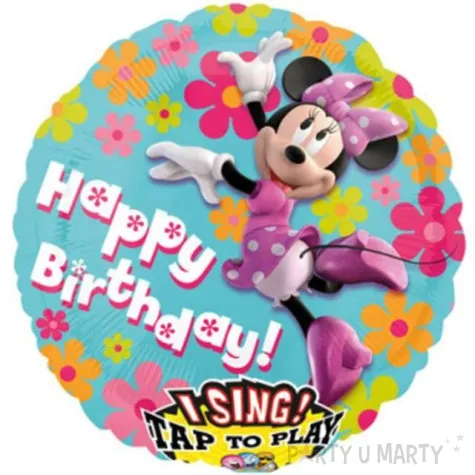 balon foliowy happy birthday myszka minnie grajacy amscan 28 rnd